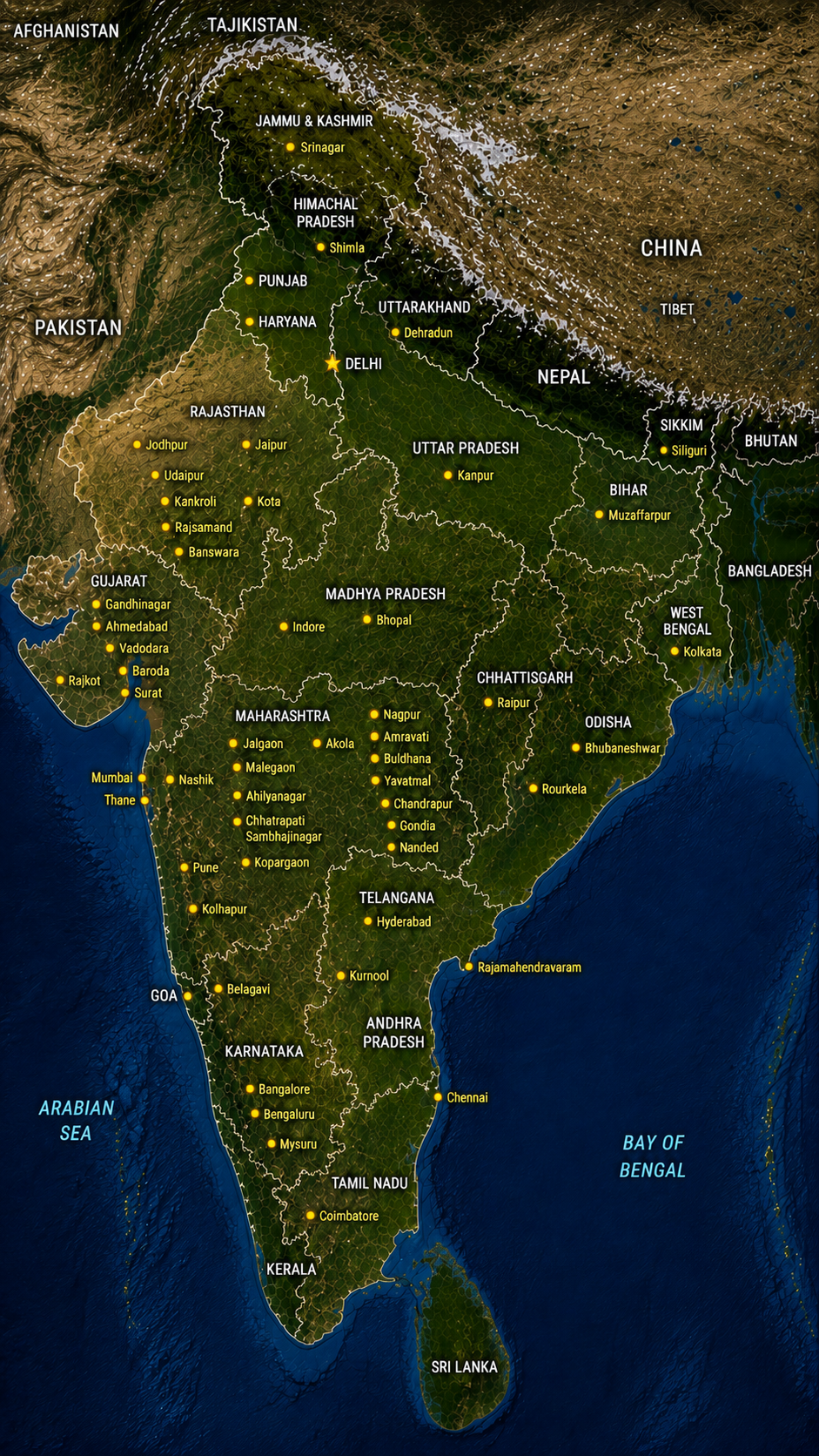 Map of Acryshade Laminates dealer network locations across India